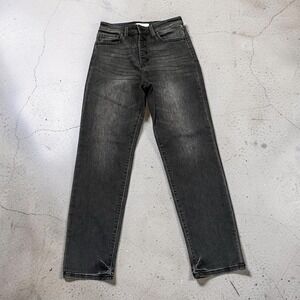 Willow + Root Womens Mom Fit High Rise Button Fly Jeans Faded Black Size 28